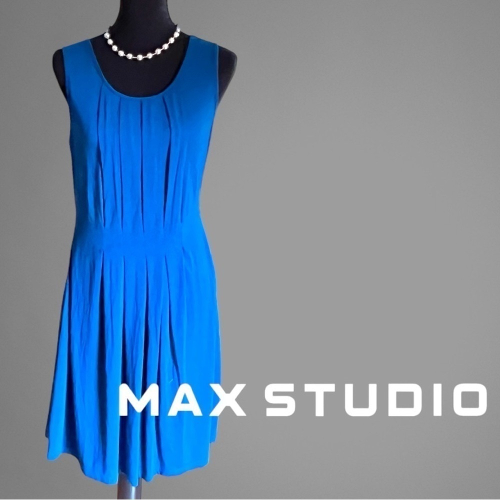 MAC STUDIO Adorable Cobalt Blue Midi Dress